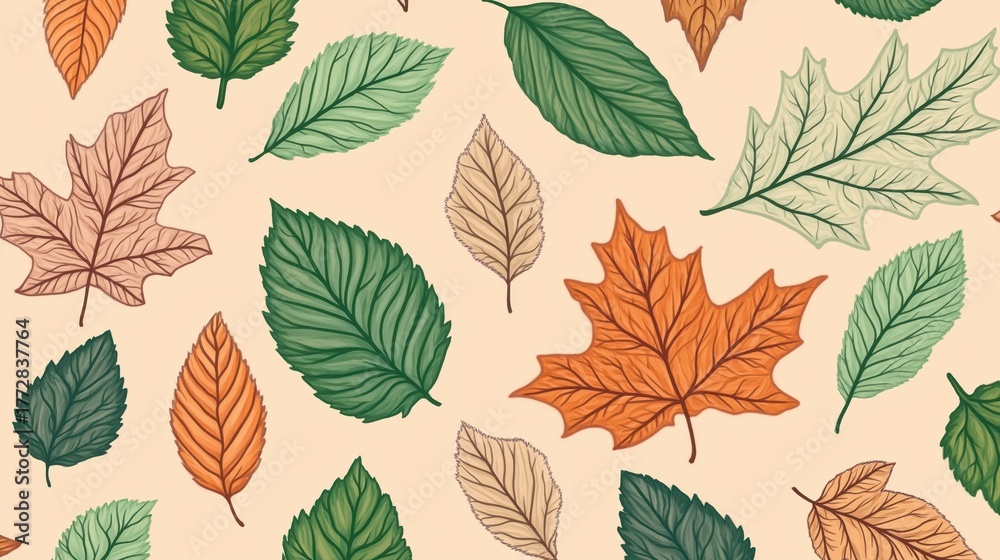 Obraz premium Autumnal Leaf Pattern