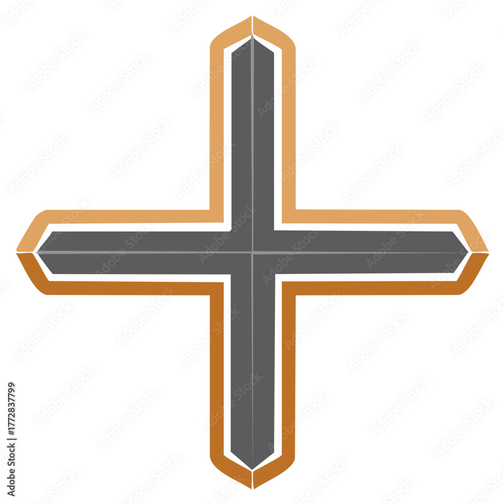 Obraz premium Modern Plus Symbol Icon Graphic Shape Abstract Decorative Element