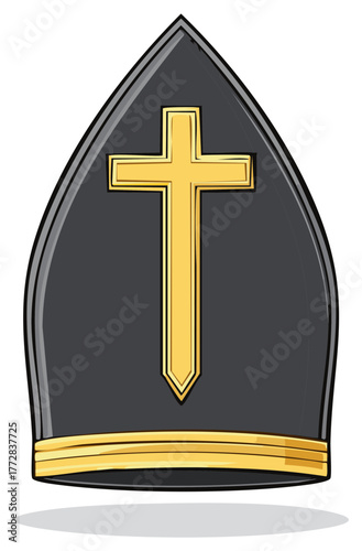 Religious Headwear Symbolizing Faith and Authority a Mitre with a Golden Cross