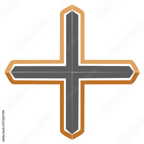 Modern Plus Symbol Icon Graphic Shape Abstract Decorative Element