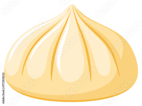 Vector illustration of a traditional Asian steamed dumpling or bao bun