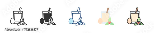 Eggnog Icon Set Multiple Style Collection