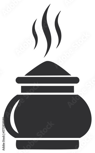 Incense burner illustration with wisps of smoke symbolising peacefulness and tranquility