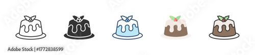 Pudding Icon Set Multiple Style Collection