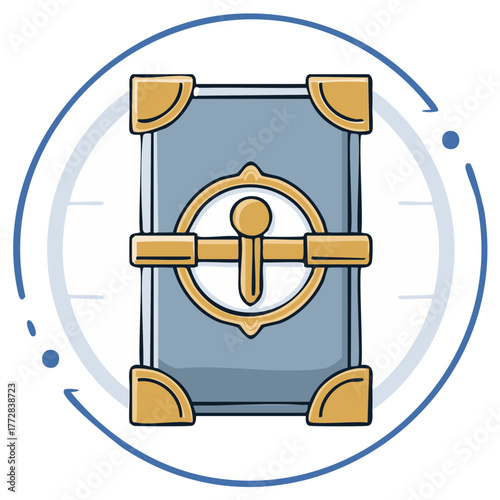 Ornate Decorative Box with Golden Accents in Round Design Element