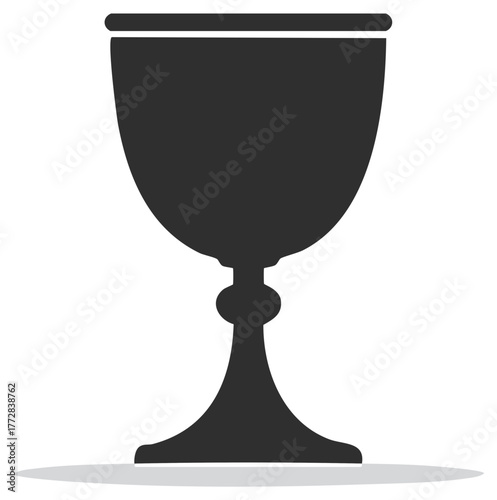 Black chalice silhouette symbol representing a goblet with stem and base