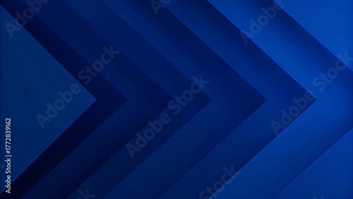 Abstract dark blue background with geometric shapes and directional lines creating depth and shadow