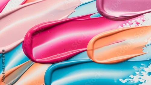 Colorful Swatches of Beauty Products for Makeup Artistry and Cosmetic Design.