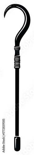 Black silhouette of a traditional shepherd's crook or walking staff icon with curved handle