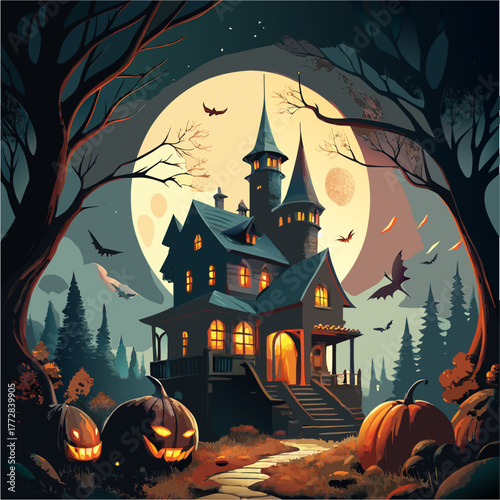 halloween background with pumpkin