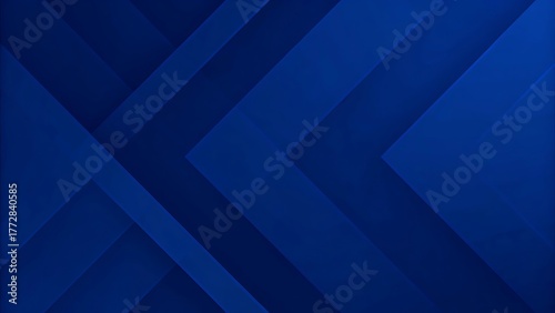 A dark blue abstract background featuring geometric shapes and subtle light and shadow effects