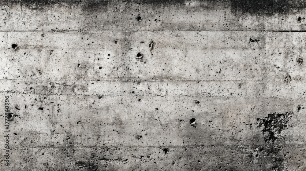 Obraz premium Textured concrete wall with various patterns and imperfections enhances industrial aesthetic vibes.