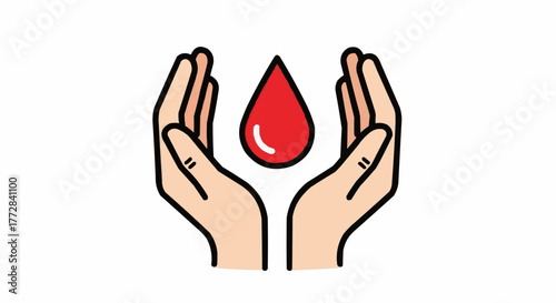 Protecting life blood donation hands offering care support for health and wellness