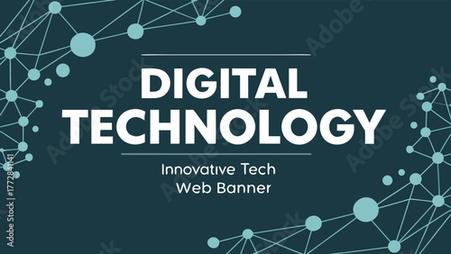 Digital technology innovative tech web banner network connections vector Abstract