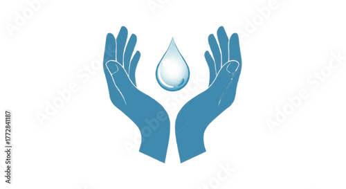 Hands gently holding a water drop, symbolizing care and conservation efforts now