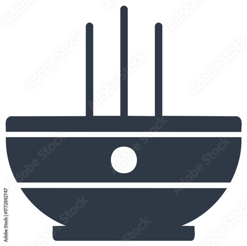 Minimalist Incense Burner with Sticks and Circular Detail