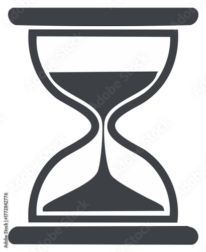 Hourglass timer icon showing sand falling representing time passing concept