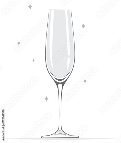 Elegant Champagne Glass Illustration for Festive Occasions and Celebrations