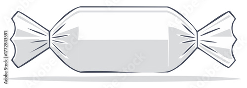 Wrapped candy illustration, confectionary design in simple vector style