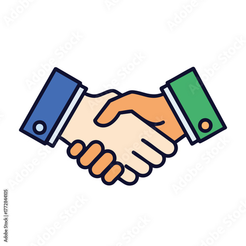 Handshake Between Two People Symbolizing Agreement And Cooperation.