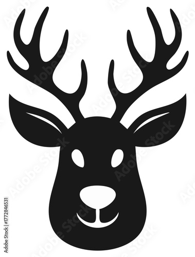 Stylized Reindeer Head Illustration for Festive Season Decoration or Christmas Decoration