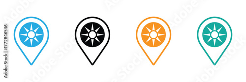 Vibrant location pin set ideal for maps and navigation. Perfect for travel blogs, tourism marketing, showcasing adventure and exploration spots worldwide.