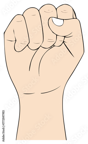 Raised clenched fist vector illustration symbol of protest power or resistance