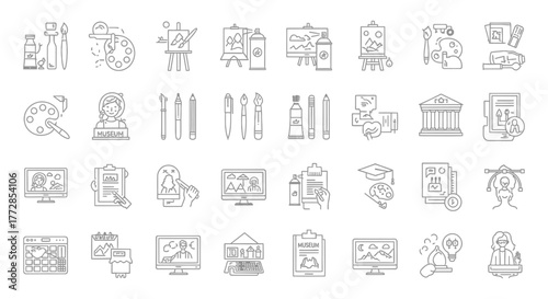 Hand-drawn doodle vector icons set for business, web, and home design illustration collection