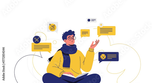 A Person Reads And Conceptualizes The Meaning Of The Information Around His Life