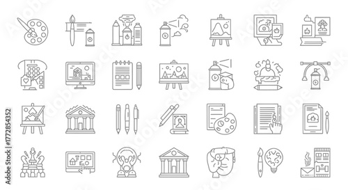Hand-drawn vector doodle icons set for web, business, and shopping illustration design