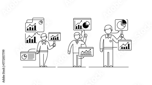 Business people presenting data analysis