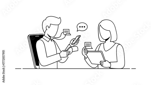 Online communication via smartphone