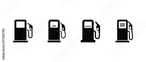Fuel pump symbol set isolated on white background