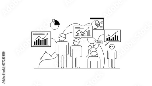 Business team analyzing financial data