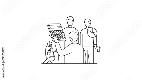 People calculating finance with calculator