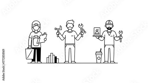 Diverse professionals showcasing various skills