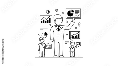 Business team presenting data analysis