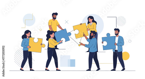 Teamwork And Collaboration: Assembling Puzzle Pieces To Achieve A Common Goal