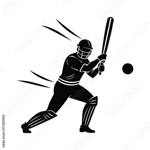 cricket player vector illustration