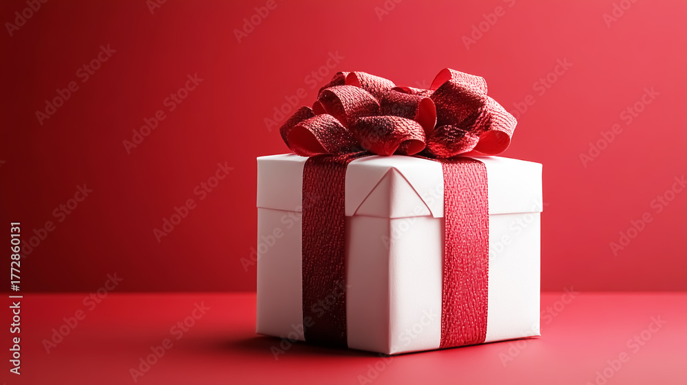 Obraz premium Gift box with red ribbon