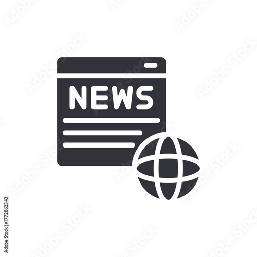 Global News Online Platform Vector Graphic Element