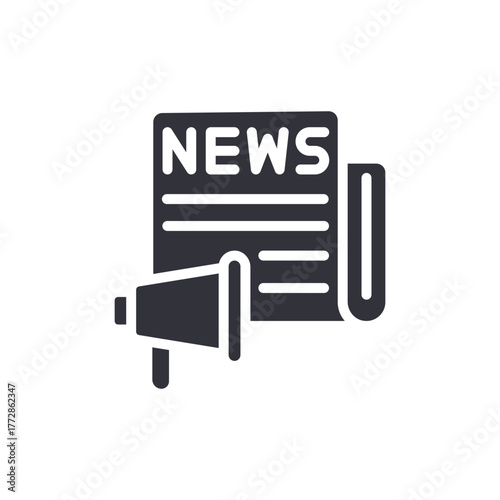Latest Bulletin Icon with Megaphone Announcement Symbol