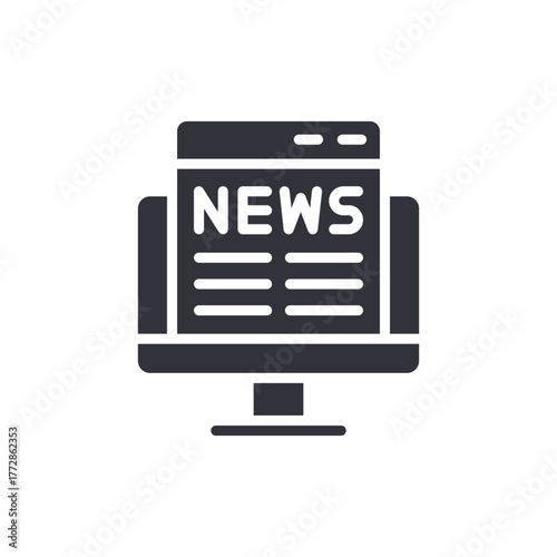 Modern Monitor Showing Electronic News and Headlines