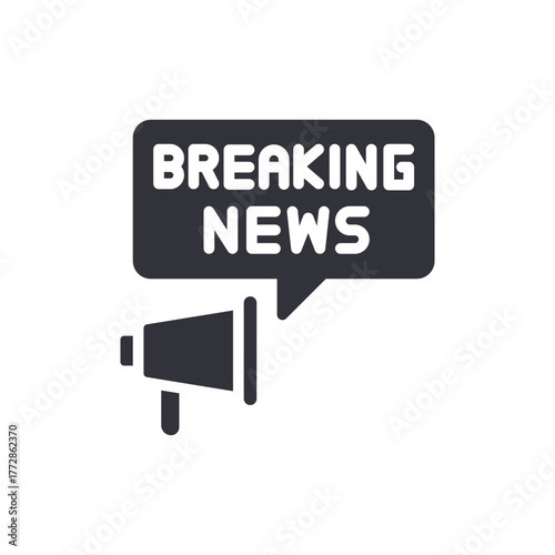 Breaking News Announcement Icon Megaphone Alert Media