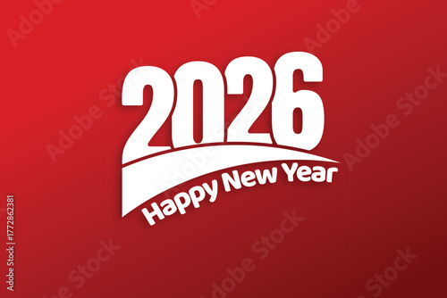 2026 Happy New Year Typography Design Template