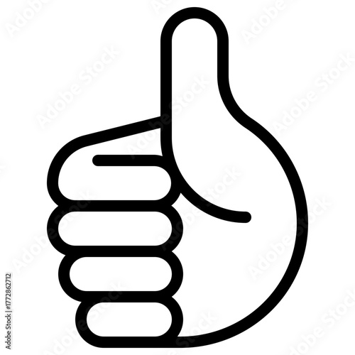 Thumbs Up Icon with Line Style