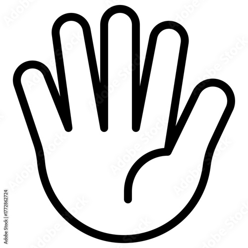 Stop Sign Icon with Line Style