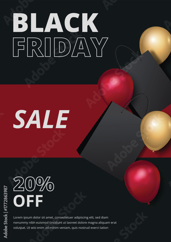 Trendy poster for Black Friday Sale. 