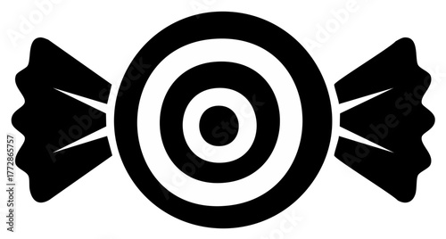 Simple wrapped hard candy graphic with a bullseye target design