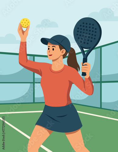 woman padel player with racket